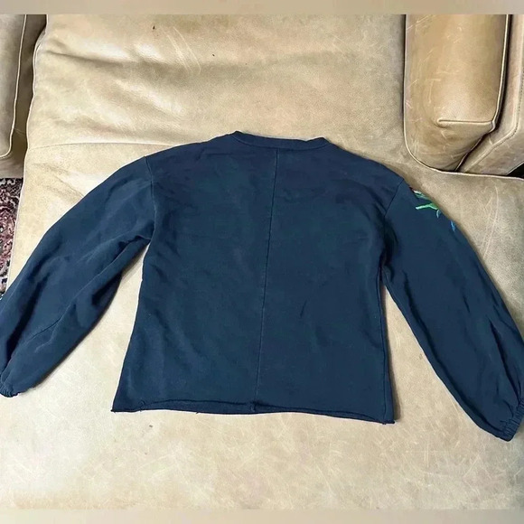 ZARA TRAFALUC Embroidered Sweatshirt Balloon Sleeve Women’s Size Small - Picture 2 of 9